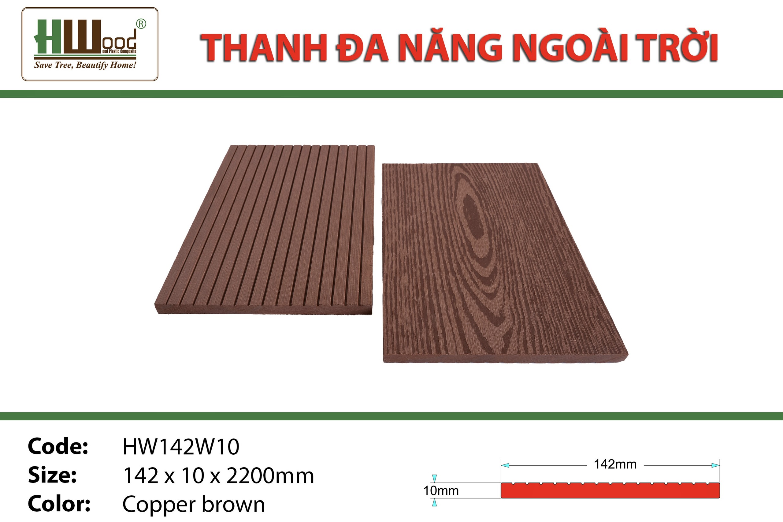 Tấm nhựa hwood thủ đầu một bình dương