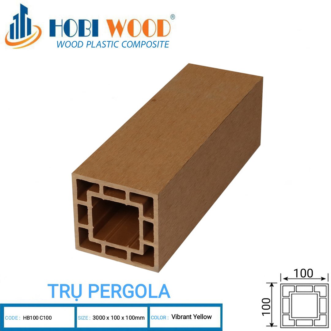 Lam trụ gỗ nhựa ngoài trời hobiwood 5