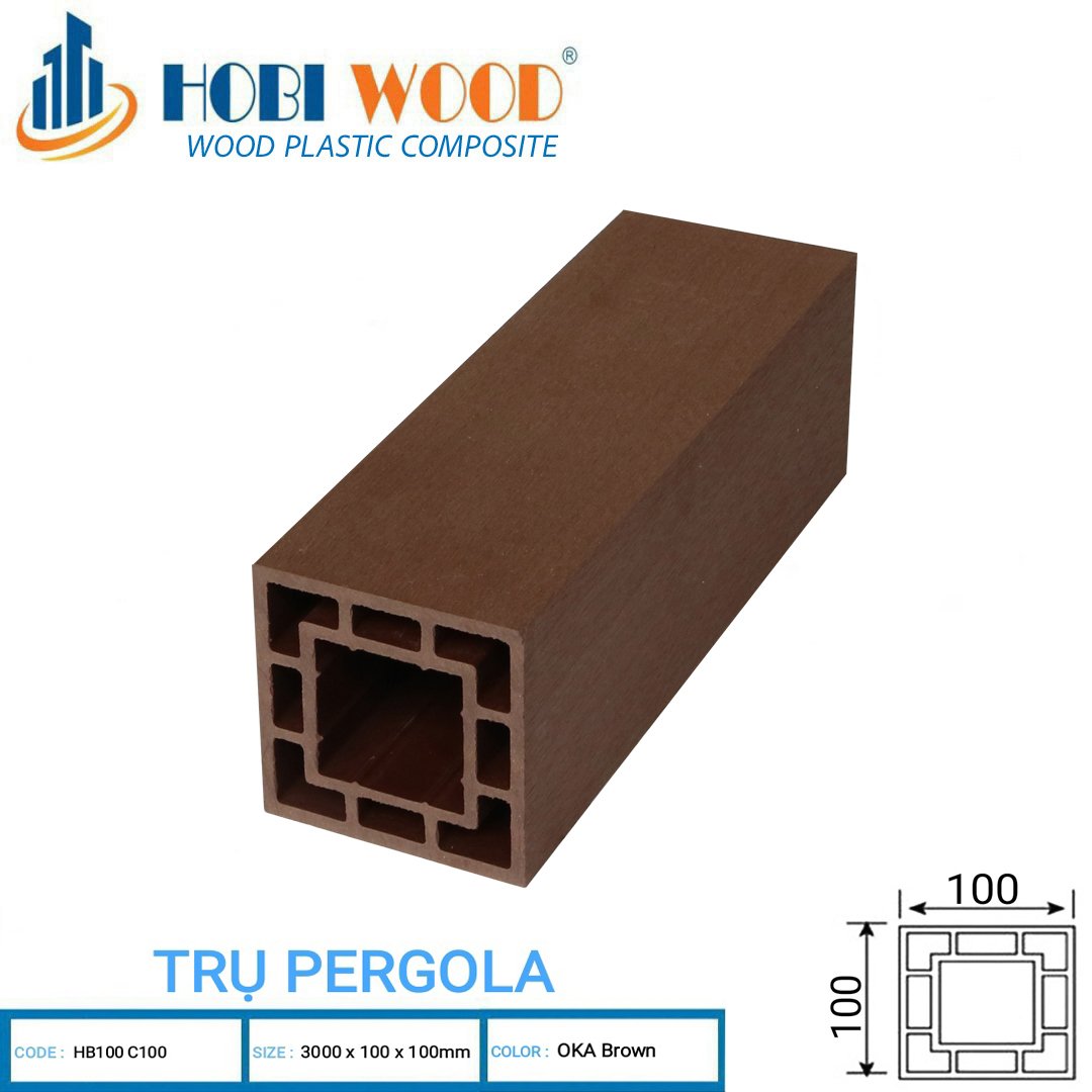 Lam trụ gỗ nhựa ngoài trời hobiwood 6