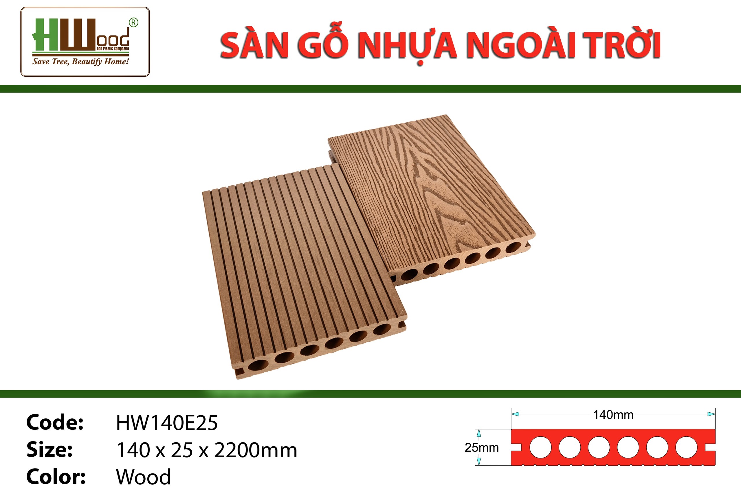 Sàn nhựa ngoài trời Hwood Bình Dương wood