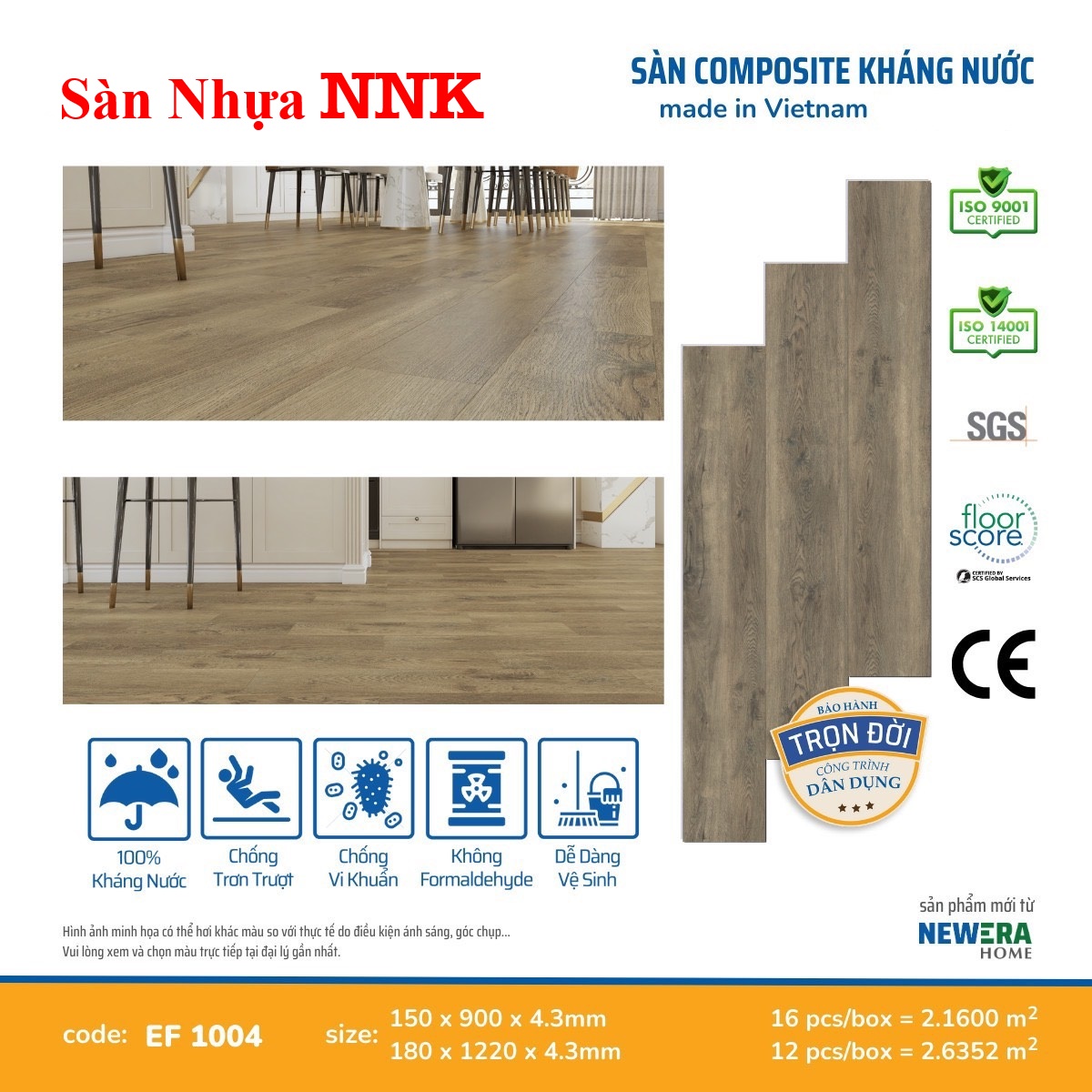 Sàn nhựa hèm khoá mẫu mới NNK 04 tại Dầu Tiếng 